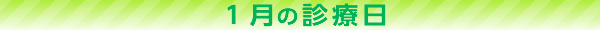 1月の診療日