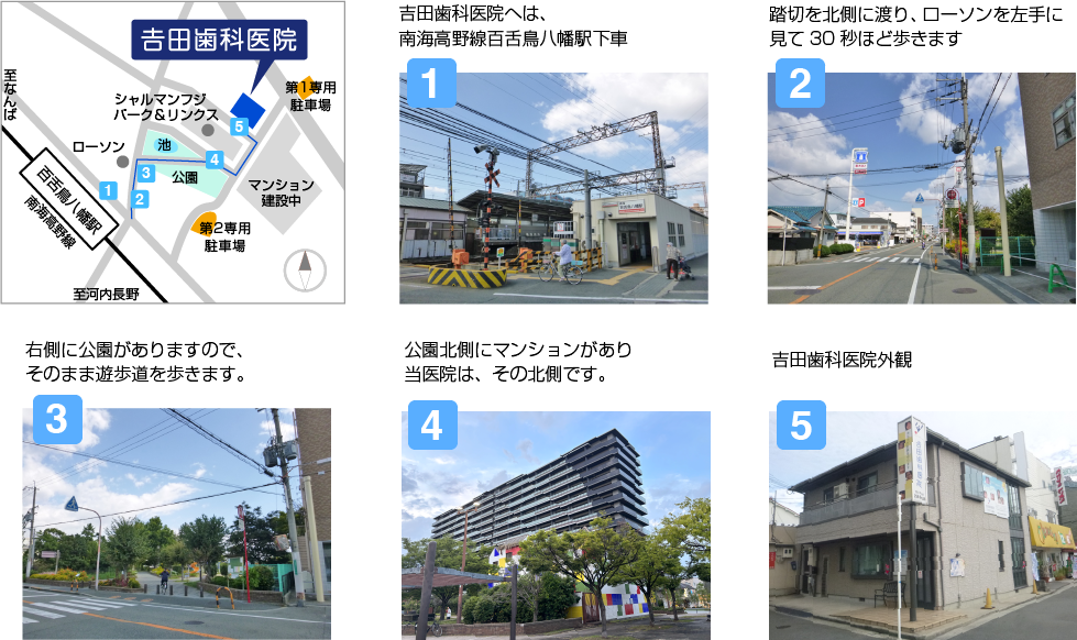 駅からのアクセス　吉田歯科医院